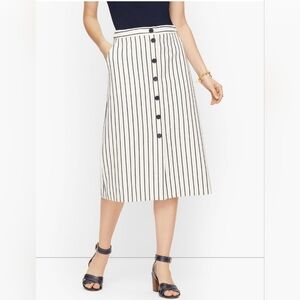 Talbots Heron Stripe Button Down Skirt. 14P